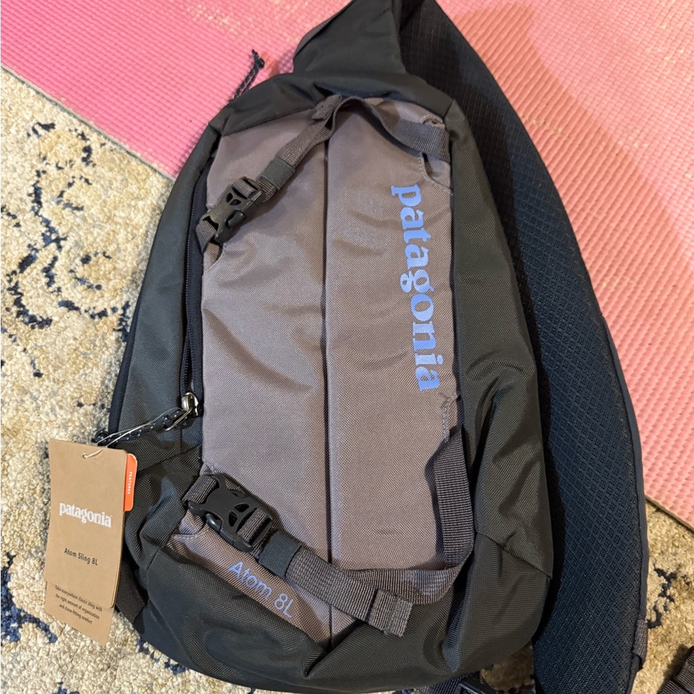 Patagonia Atom Sling Bag - Black and Gray